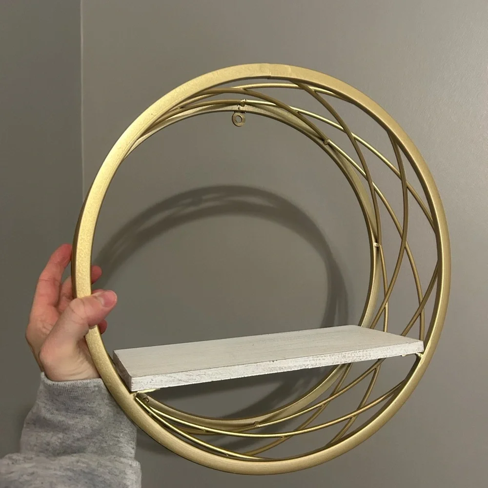 Gold Circular Wall Shelf